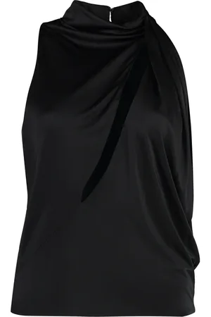 VERSACE Top, Dame, Sort, S, Uld, Stilfuld TOP til modeelskere
