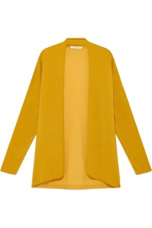 Maliparmi Strik, Dame, Gul, S, Bomuld, Silke Bomuld Gul Cardigan