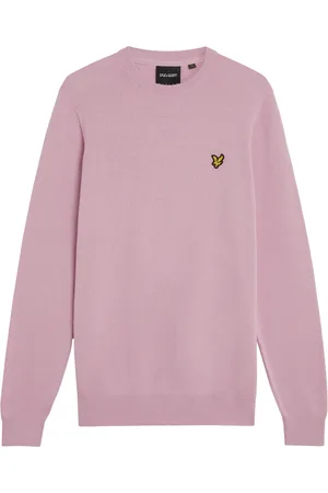 Lyle & Scott Strik, Herre, Lyserød, XL, Bomuld, Mid Knits Cotton Crew Neck Jumper