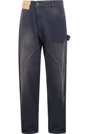 J.W.Anderson Jeans, Herre, Blå, W34, Bomuld, Buede Søm Jeans