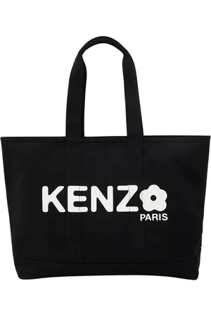 Kenzo Taske, unisex, Sort, ONE SIZE, Sort Utility Shopper Taske med Boke Flower Print
