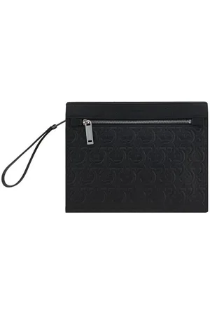Salvatore Ferragamo Taske, Herre, Sort, ONE SIZE, Læder, Gancini Læder Pung Taske