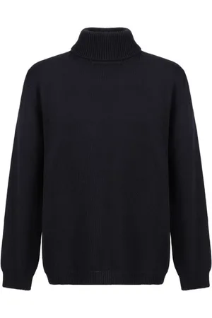 Roberto Collina Strik, Herre, Sort, S, Uld, Monokrom Merinould Turtleneck Sweater