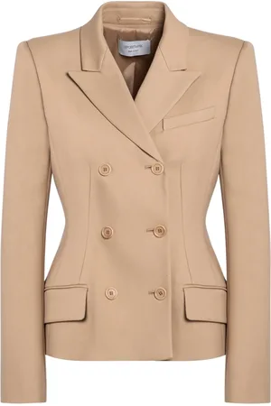 Sportmax Jakke, Dame, Brun, XS, Uld, Dobbeltbrystet Jakke