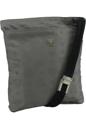 MCM Pre-owned, Dame, Grå, ONE SIZE, Uld, Pre-owned nylon skuldertasker