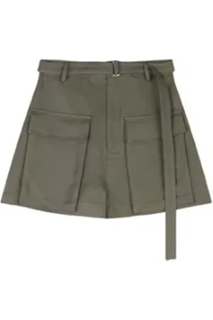 TELA Shorts, Dame, Grøn, XS, Linned, Grøn Viskose og Linned Bermuda Shorts