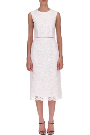 ERMANNO SCERVINO Kjole, Dame, Hvid, S, Elegant Blondekjole i Midi-længde