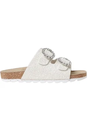 MONNALISA Sko, unisex, Hvid, 36 EU, Uld, Blå Glitter Sandaler til Piger