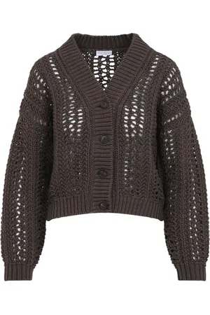 Brunello Cucinelli Strik, Dame, Brun, S, Bomuld, Brun Sweater Luksus Stil