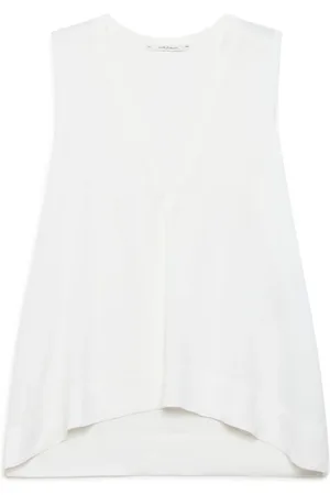 Maliparmi Top, Dame, Hvid, M, Silke Crepe Top i Naturhvid