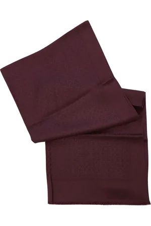 Salvatore Ferragamo Tilbehør, Dame, Brun, ONE SIZE, Uld, Elegant Logo Tørklæde med Frynser