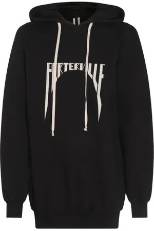 Rick Owens Sweathshirts & Hoodies, Herre, Sort, 2XL, Bomuld, Sort Bomuld Hættetrøje