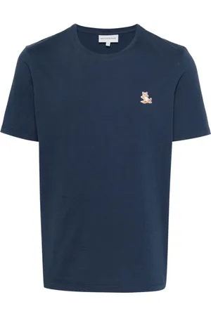 Maison Kitsuné Top, Herre, Blå, L, Bomuld, Chillax Fox T-shirt