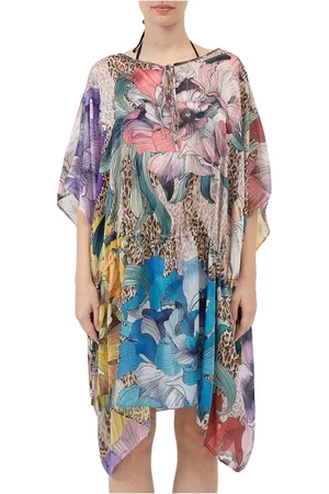 Roberto Cavalli Jakke, Dame, Flerfarvet, ONE SIZE, Chiffon, Blomstret Chiffon Cape Jakke