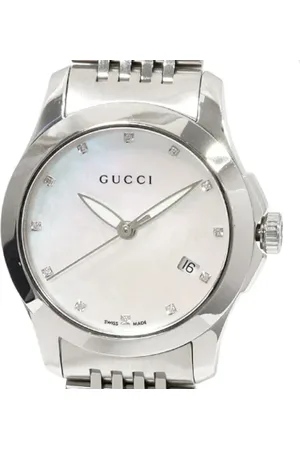 Gucci Pre-owned, Dame, Hvid, ONE SIZE, Tyl, Pre-owned Metal watches