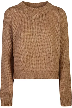 Roberto Collina Strik, Dame, Brun, L, Uld, Brun Sweaters til Mænd