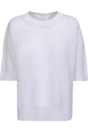 Fabiana Filippi Top, Dame, Hvid, M, Bomuld, Hvid Bomuld Crew Neck Sweater