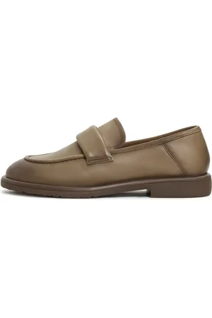 CESARE GASPARI Sko, Dame, Brun, 38 EU, Læder, Block Heeled Loafers Stephanie