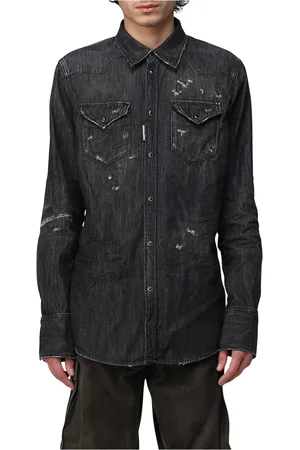 Dsquared2 Skjorte, Herre, Sort, S, Denim, Denim Skjorte til Mænd