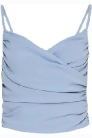 MARELLA Top, Dame, Blå, XL, Satin, Satin Envers Top med Stor Array