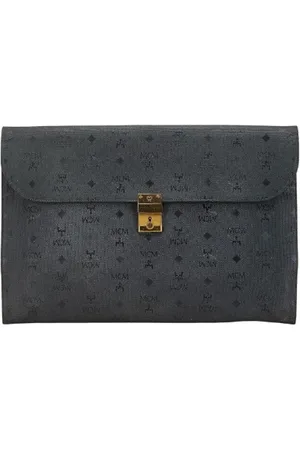 MCM Pre-owned, Dame, Sort, ONE SIZE, Tyl, Pre-owned Canvas clutches