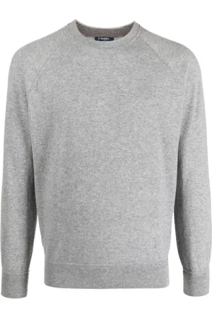 BARBA Strik, Herre, Grå, M, Cashmere, Grå Cashmere Sweater