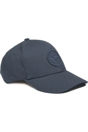 Stone Island Tilbehør, Herre, Blå, ONE SIZE, Bomuld, Blå Baseball Kanvas Logo Patch Hat