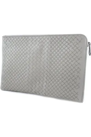 Bottega Veneta Pre-owned, Herre, Grå, ONE SIZE, Læder, Pre-owned Laeder clutches