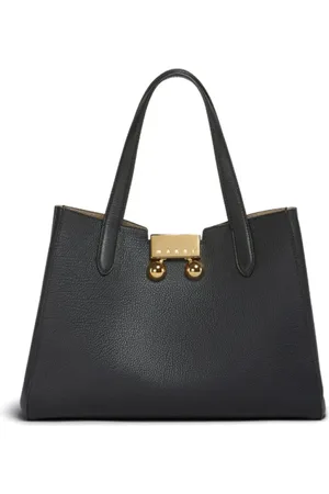 Marni Taske, Dame, Sort, ONE SIZE, Uld, Sort Tote Trunkaroo Taske med sommerfuglelukning