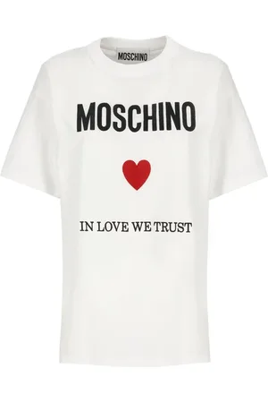 Moschino Top, Dame, Hvid, S, Bomuld, Hvid T-shirt og Polo