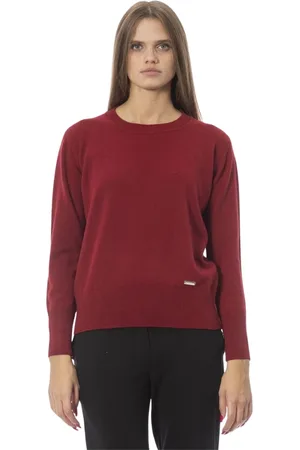 BALDININI Strik, Dame, Rød, XL, Tidløs Elegance Crewneck Sweater
