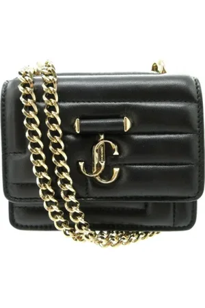 Jimmy Choo Pre-owned, Dame, Sort, ONE SIZE, Uld, Pre-owned Laeder skuldertasker