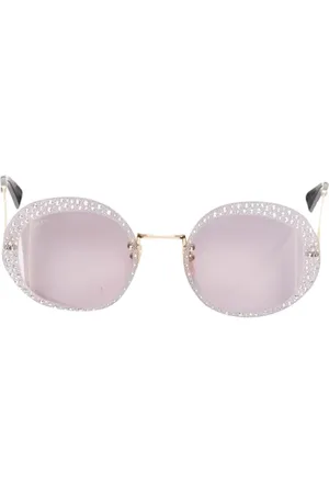 Gucci Pre-owned, Dame, Grå, ONE SIZE, Uld, Pre-owned Metal solbriller