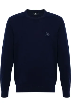Etro Sweathshirts & Hoodies, Herre, Blå, L, Bomuld, Afslappet C-Hals Jersey T-Shirt