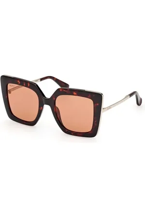 Max Mara Tilbehør, Dame, Brun, 52 MM, Firkantet Brun Solbriller Acetatramme