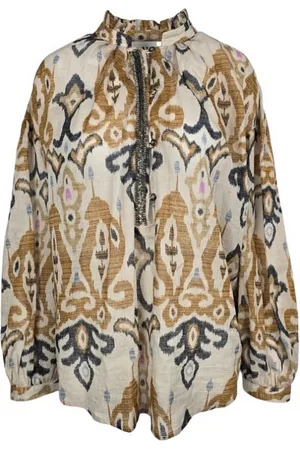 Bazar Deluxe Bluser & Skjorter, Dame, , 2XS, Bomuld, Aztec-stil bomuldsskjorte med pynt