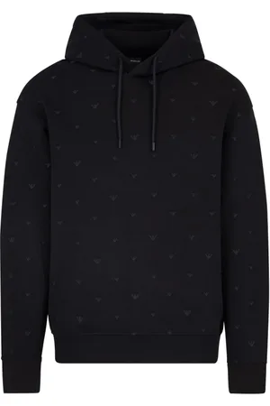 Emporio Armani Sweathshirts & Hoodies, Herre, Blå, S, Bomuld, Eagle Logo Navy Sweatshirt