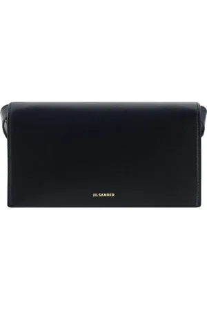 Jil Sander Taske, Dame, Sort, ONE SIZE, Uld, Geometrisk Skuldertaske med Justerbar Strop