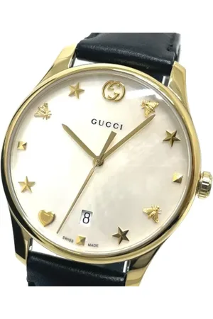 Gucci Pre-owned, Dame, Gul, ONE SIZE, Uld, Pre-owned Laeder watches