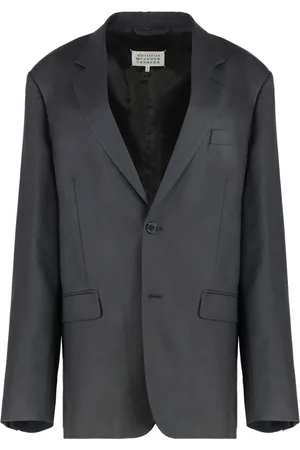 Maison Margiela Jakke, Dame, Blå, S, Bomuld, Klassisk Uld Bomuld Mohair Jakke