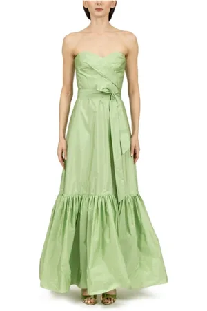 Max Mara Kjole, Dame, Grøn, S, Polyester, Mintgrøn Taffeta Kjole med Bue