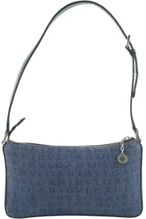 Bvlgari Pre-owned, Dame, Blå, ONE SIZE, Uld, Pre-owned Denim skuldertasker
