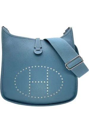 Hermès Pre-owned, Dame, Blå, ONE SIZE, Uld, Pre-owned Laeder skuldertasker
