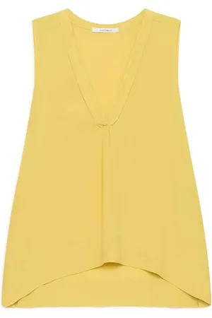 Maliparmi Top, Dame, Gul, S, Gul Crepe Silke Top