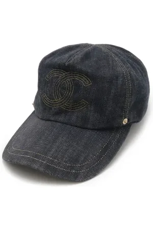 CHANEL Pre-owned, Dame, Blå, ONE SIZE, Denim, Pre-owned Denim hatte