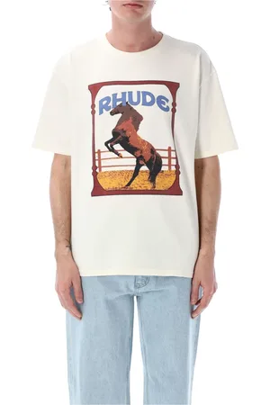 Rhude Top, Herre, , M, Bomuld, Vintage hvid T-shirt med unikke grafik