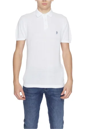 U.S. Polo Assn. Top, Herre, Hvid, XL, Uld, Stilfuld kortærmet garn sweater