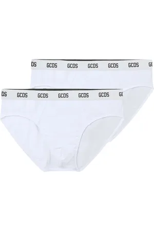 GCDS Undertøj, Herre, Hvid, M, Bomuld, Herre Essentials Briefs 2-Pakke