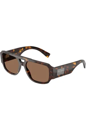 Dolce & Gabbana Tilbehør, unisex, Brun, 57 MM, Havana Solbriller Brune Linser Elegant Stil