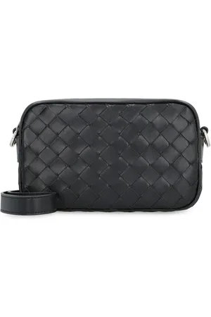Bottega Veneta Taske, Herre, Sort, ONE SIZE, Uld, Sort Skuldertaske Mini Kamerastil